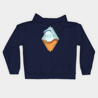 Triple Diamond-View Desert Area 51 in Teal Kids Hoodie